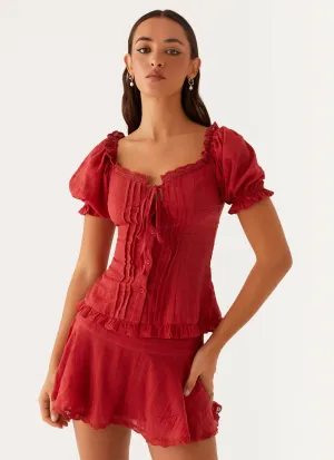 Recycled-Material Hundred Percent Mini Skirt - Red