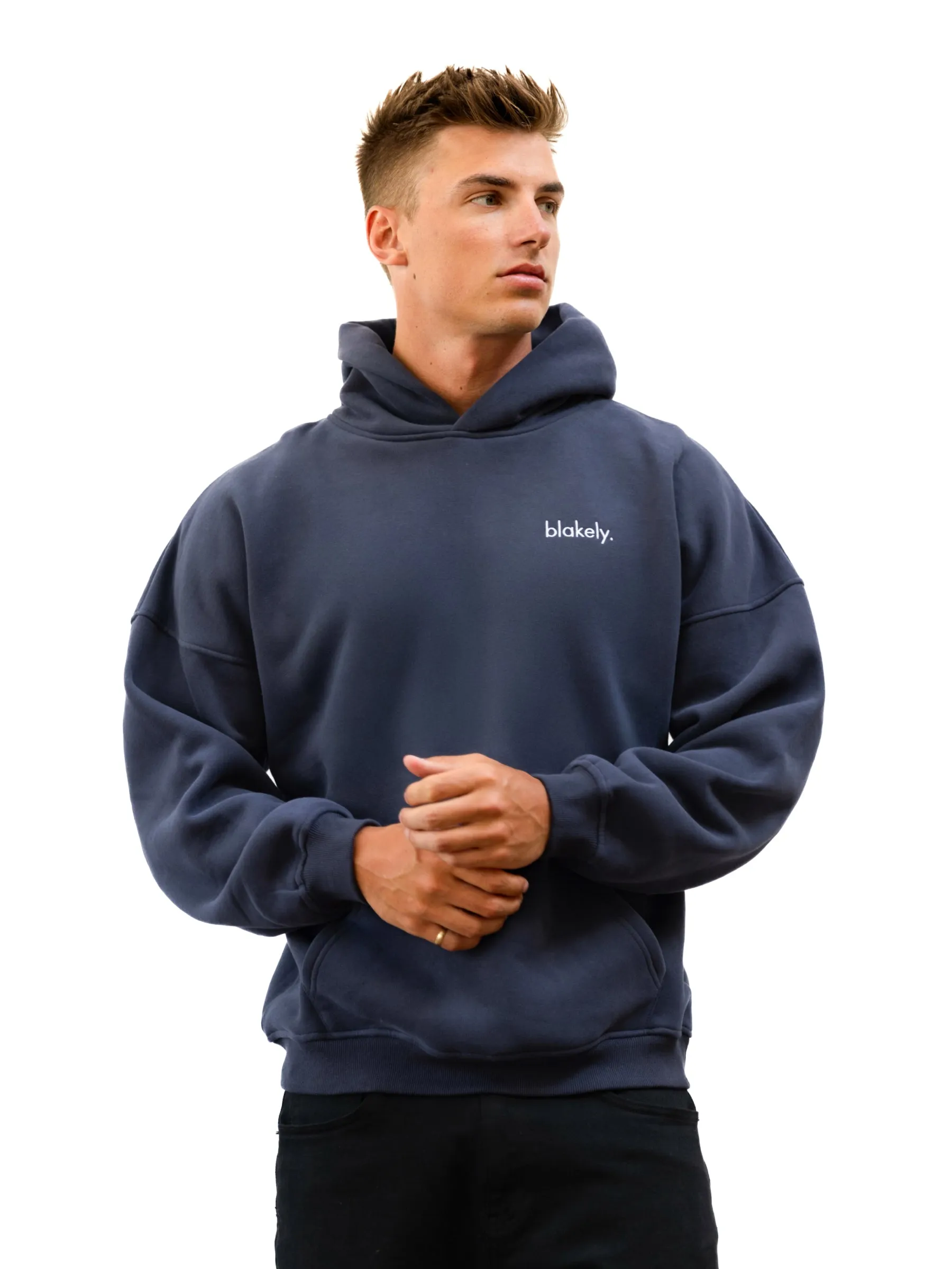 Sami Relaxed Hoodie - True Navy Prairie dog like