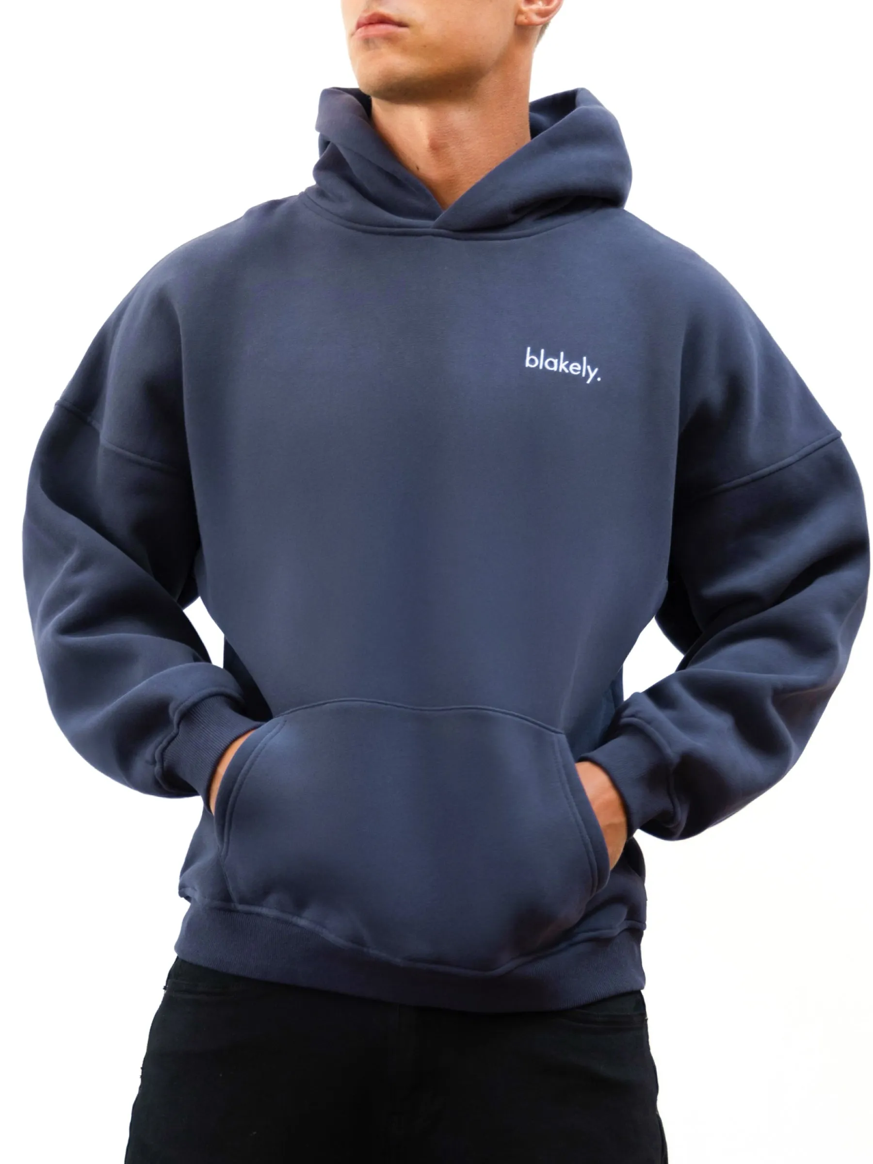 Eco-Friendly Fabric Street Fit Style Sami Relaxed Hoodie - True Navy