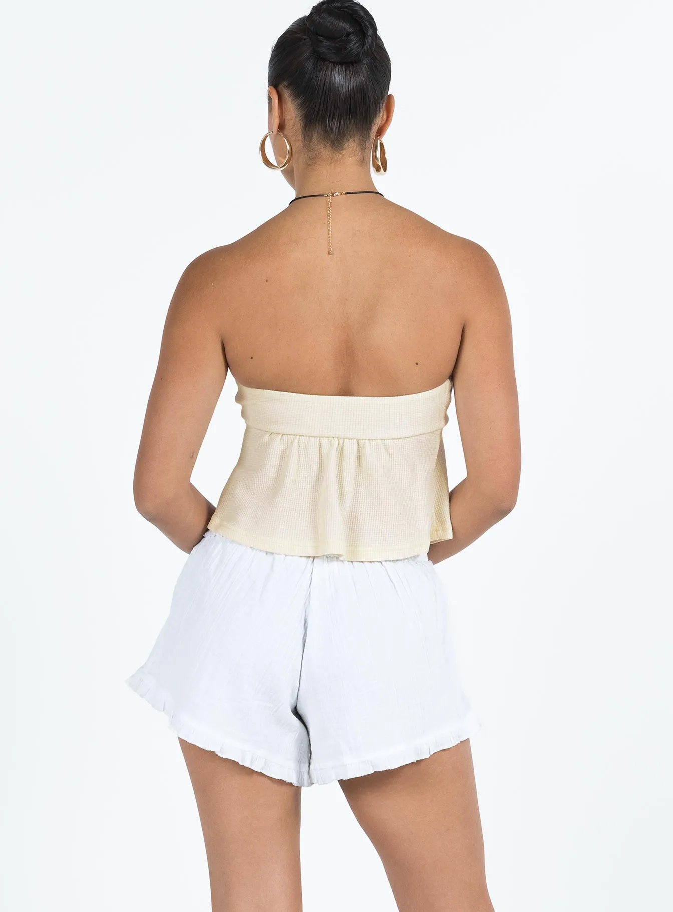 Skin Hug Daisy Shorts White