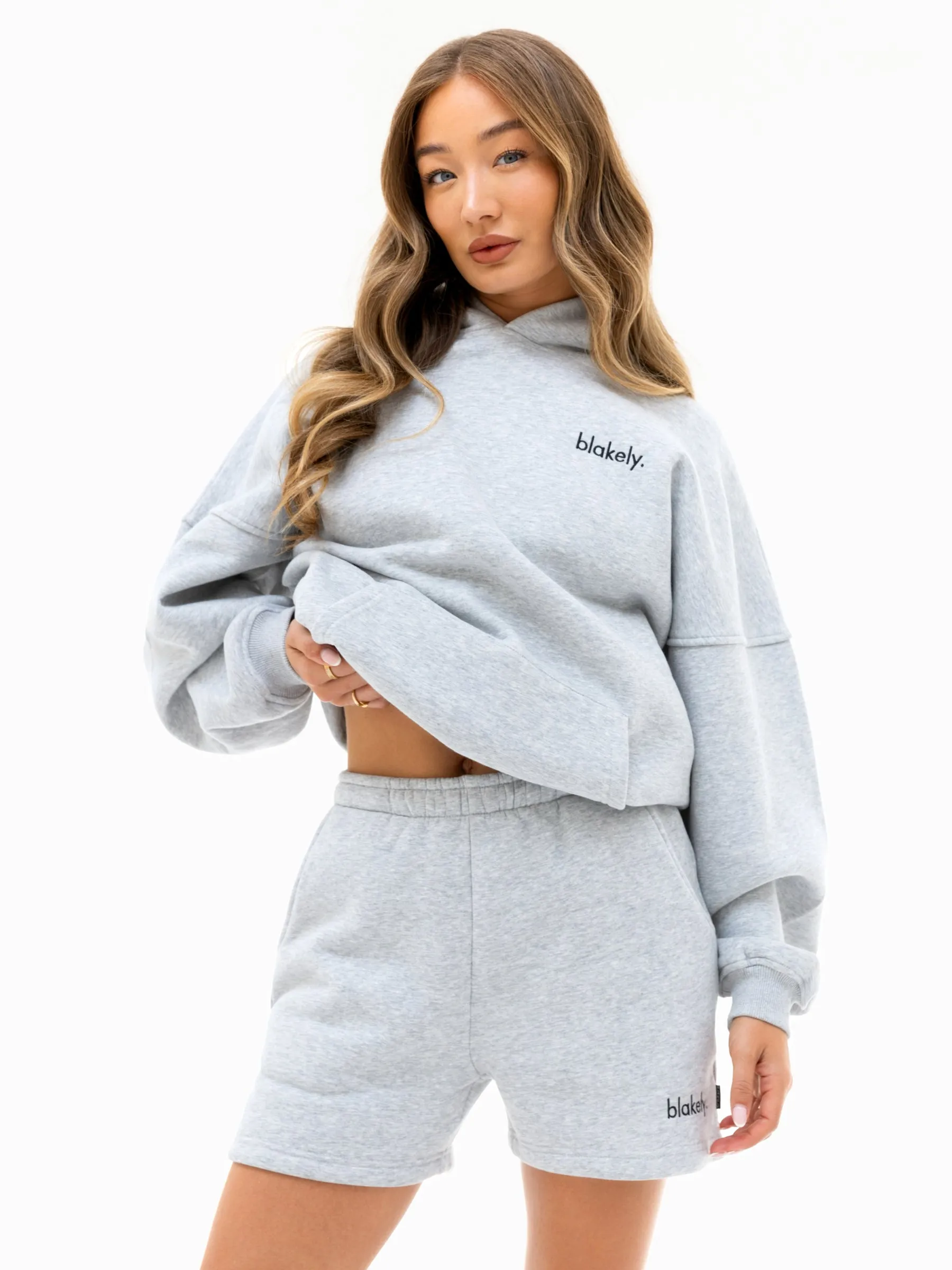 Sami Oversized Hoodie - Marl Grey Training Wear Satin Lining