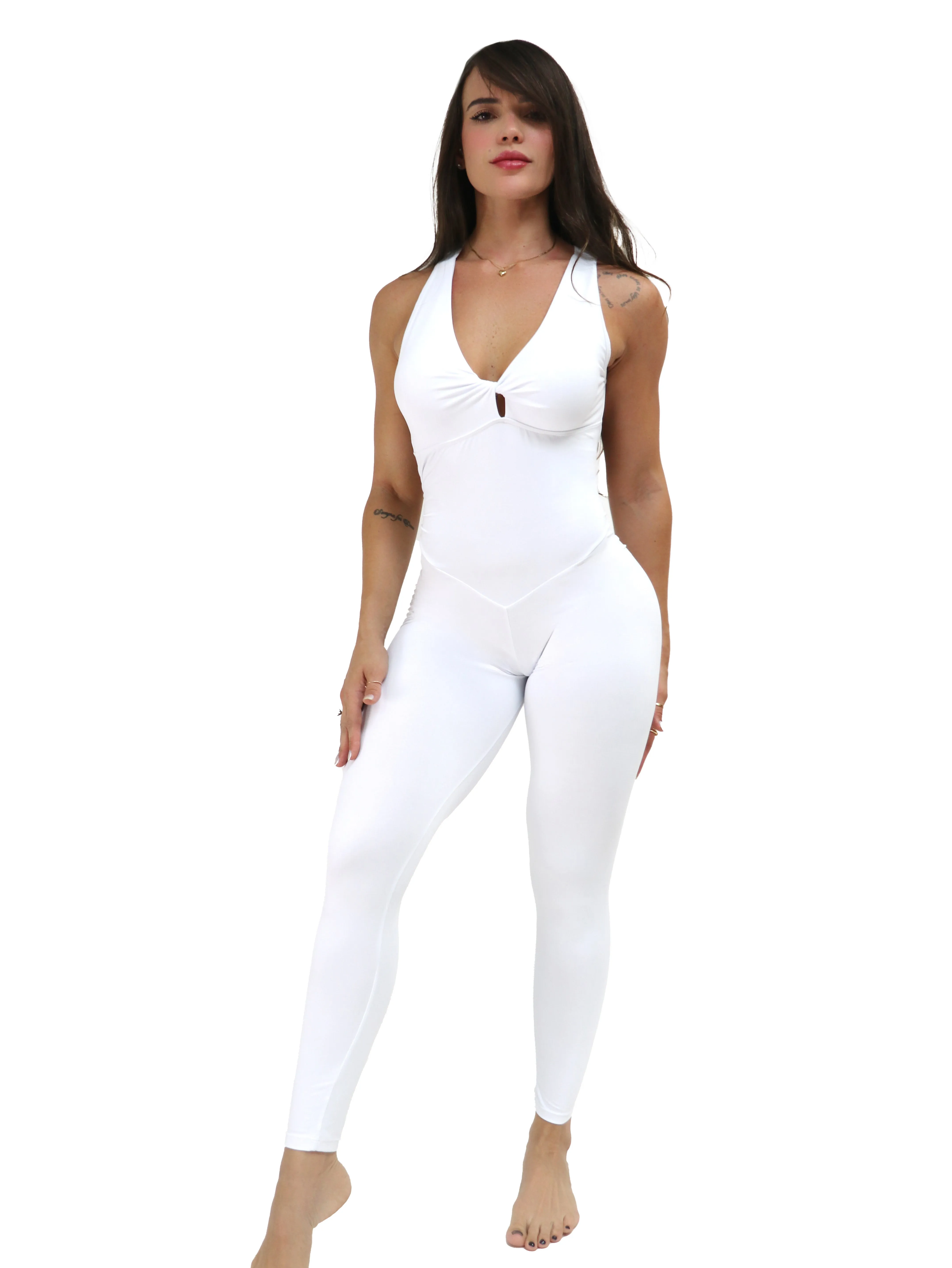 White Ring Bodysuit Travel Worker