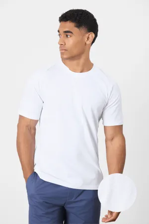 Textured Jersey T-Shirt in White Breathable wear