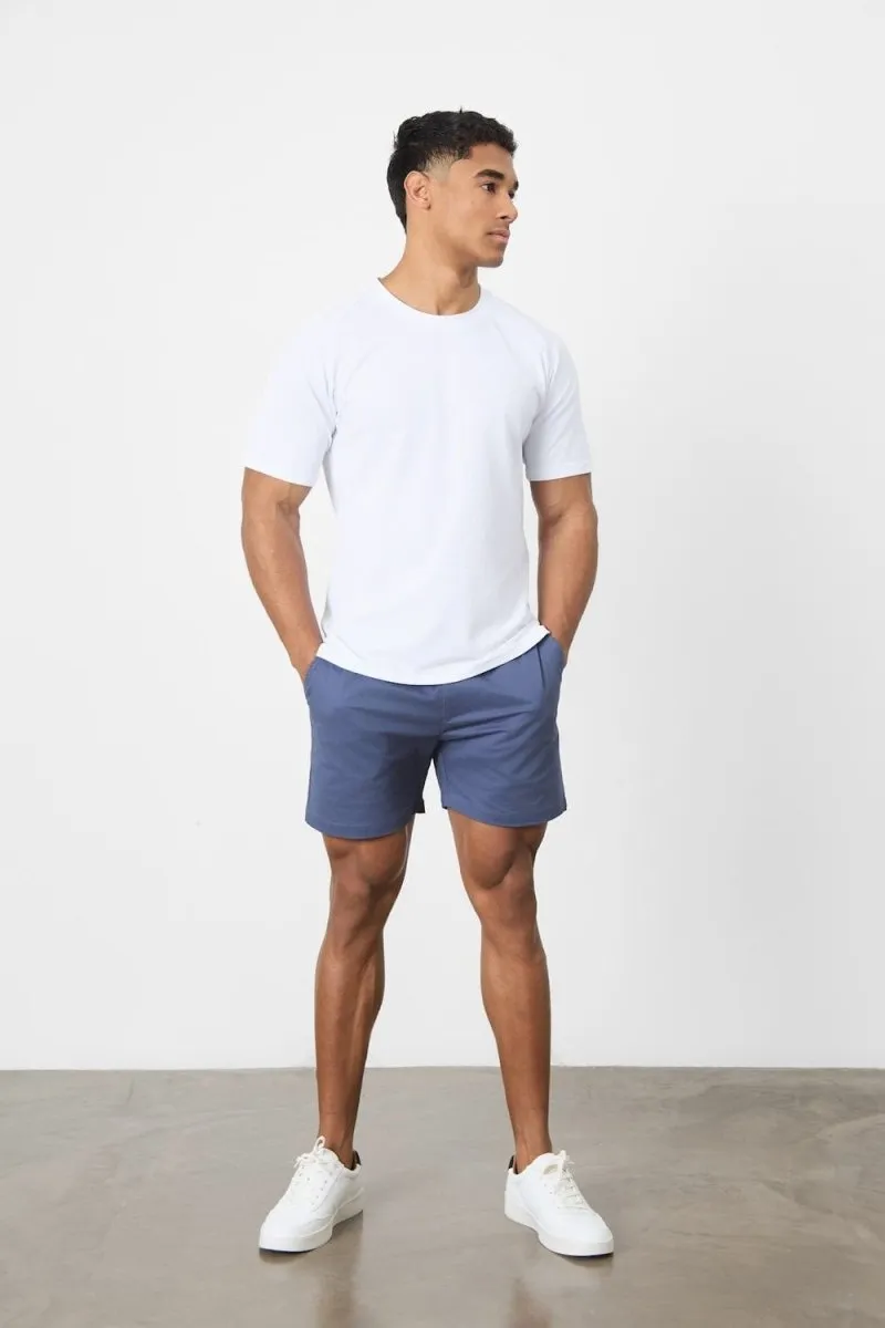 ReinforcedNeckline Prom Textured Jersey T-Shirt in White