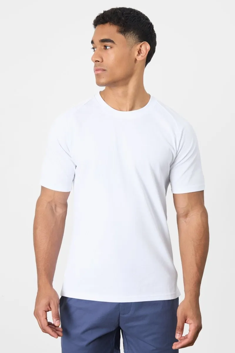 Textured Jersey T-Shirt in White Versatile Apparel Breathable Essentials