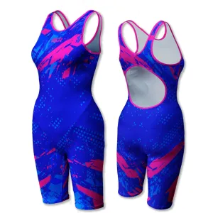 Wavecrest Azure Women's Open Back Kneeskin Tech Suit Swimsuit Durable Elastic Bindings