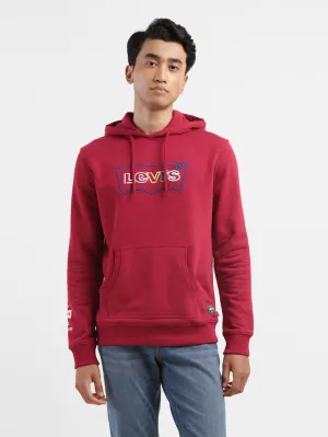 Men's Brand Logo Red Hooded Sweatshirt Festival wear