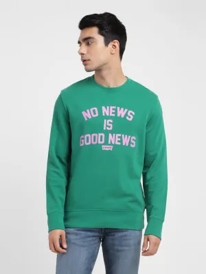 Men's Typography Crew Neck Sweatshirt Dragonfly like Minimalist Wardrobe