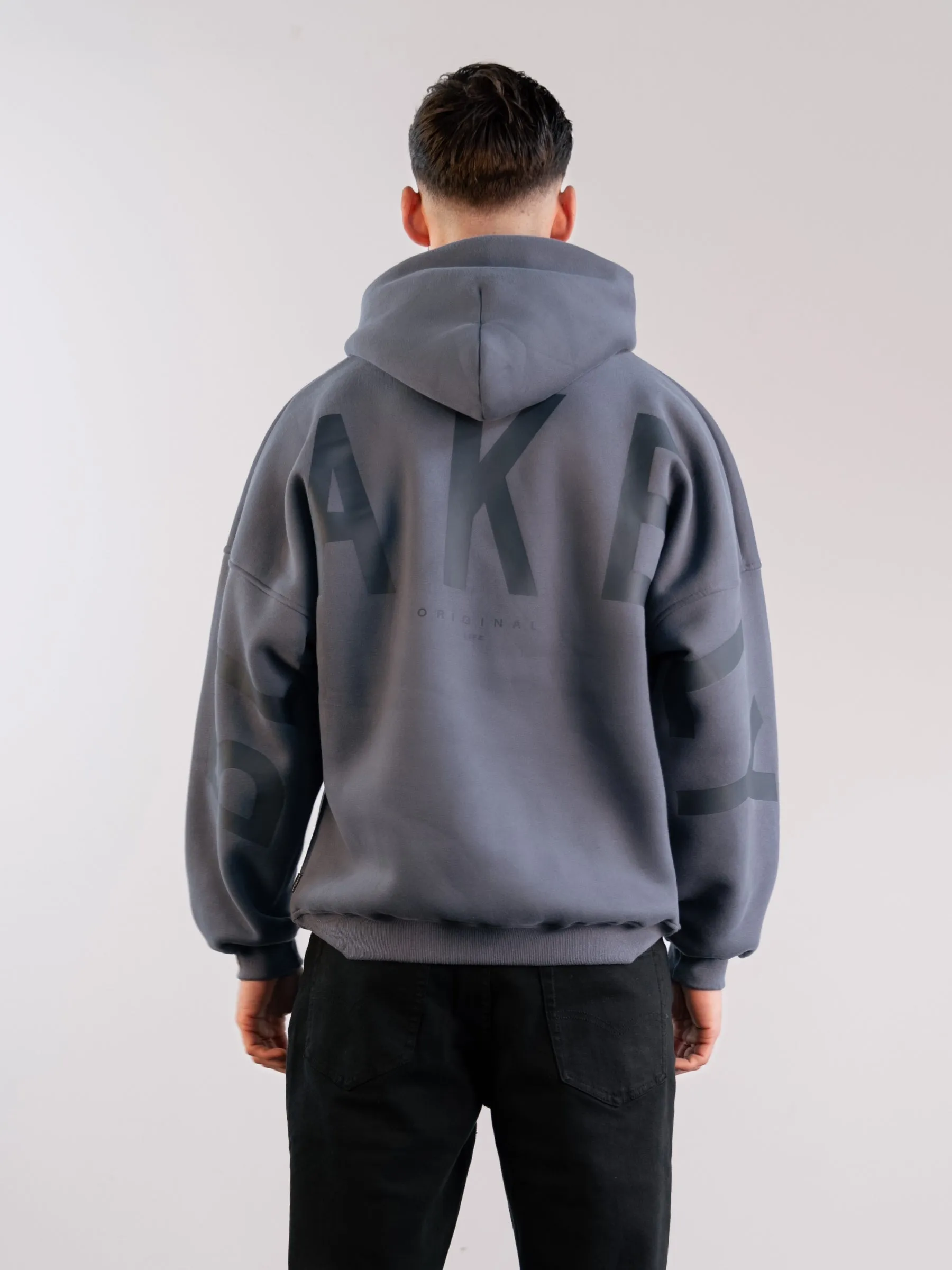 City Streets Tonal Idris Oversized Hoodie - Blue
