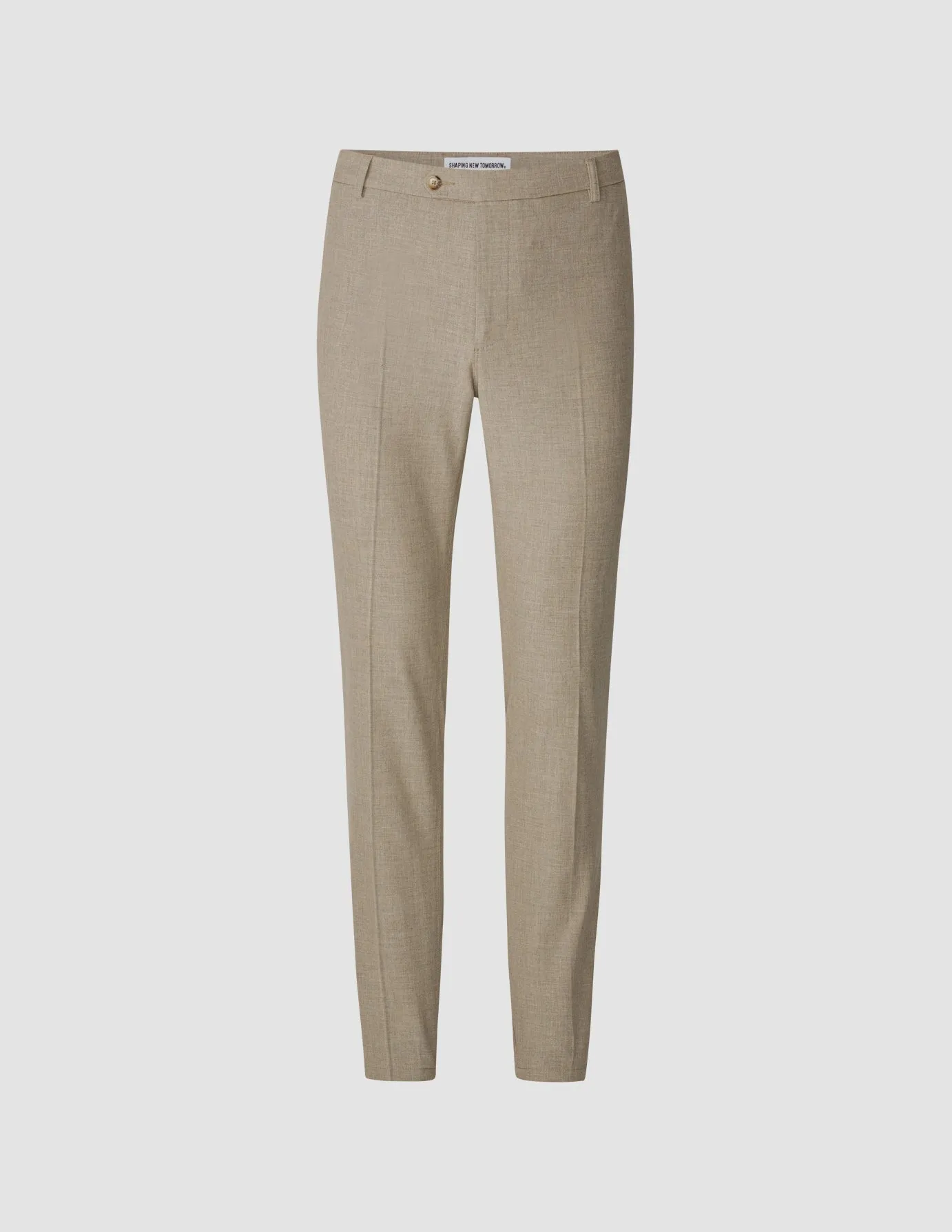 Rubberized grip Essential Suit Pants Slim Beige Melange