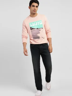 Quick Dry Fabric Men's Graphic Print Crew Neck Sweatshirt