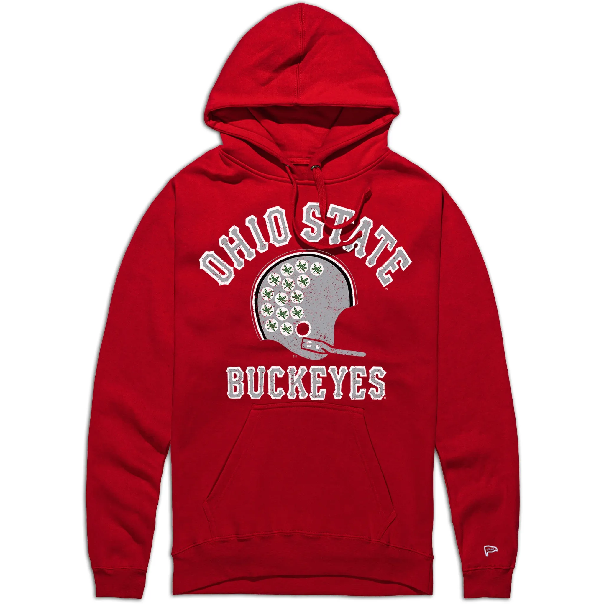 Yoke Back Design Rain Resistant Ohio State Vintage Football Helmet Hoodie