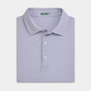 Collar Stay Slots Comfortable Stretch Purple Ash Prismatic Printed Performance Polo