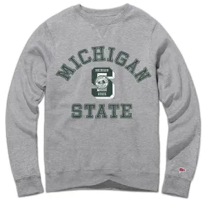 Michigan State Vintage Standard Issue Crewneck Sweatshirt Workout Warmup Eco Friendly Dye Process
