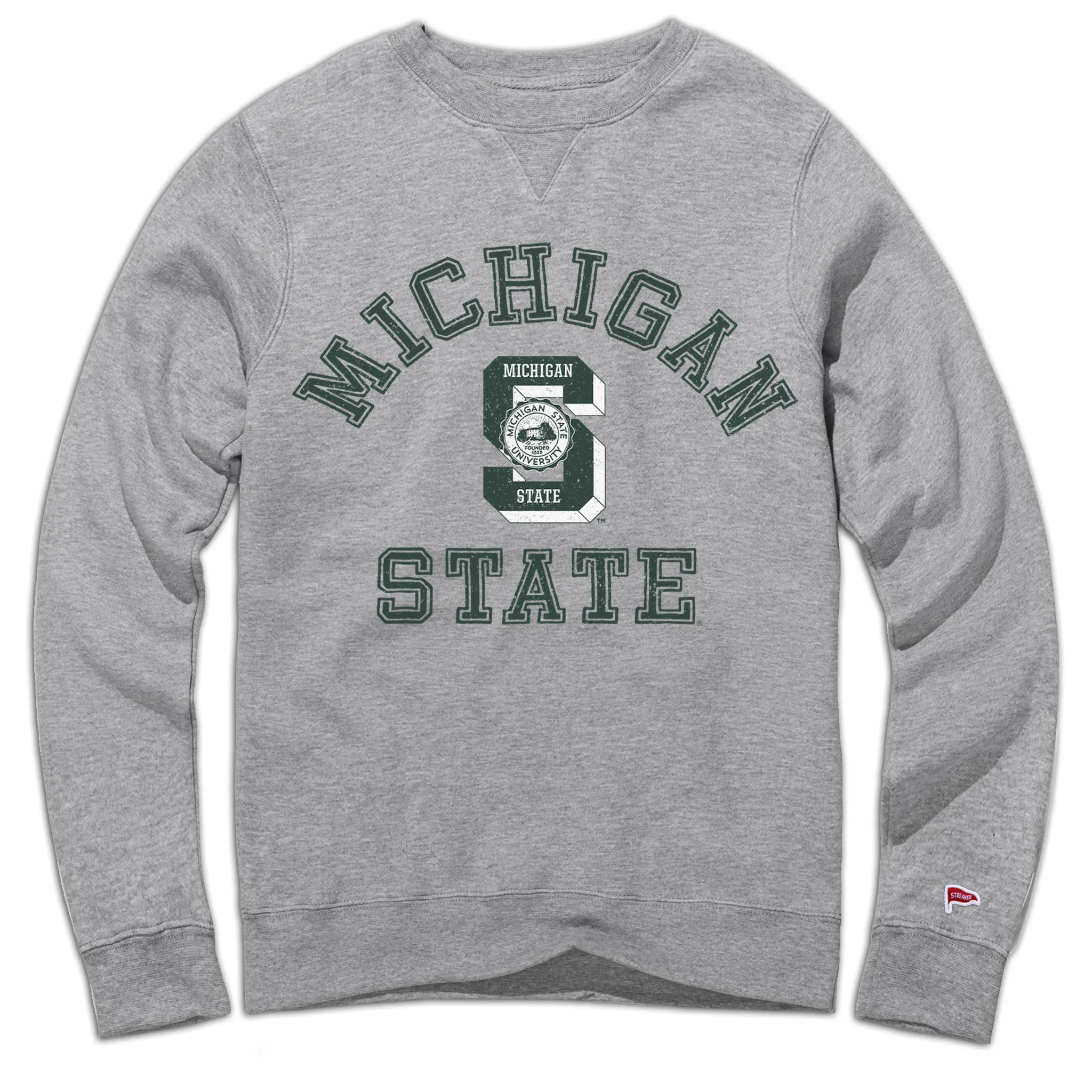 Michigan State Vintage Standard Issue Crewneck Sweatshirt Work From Home Reinforced Seams