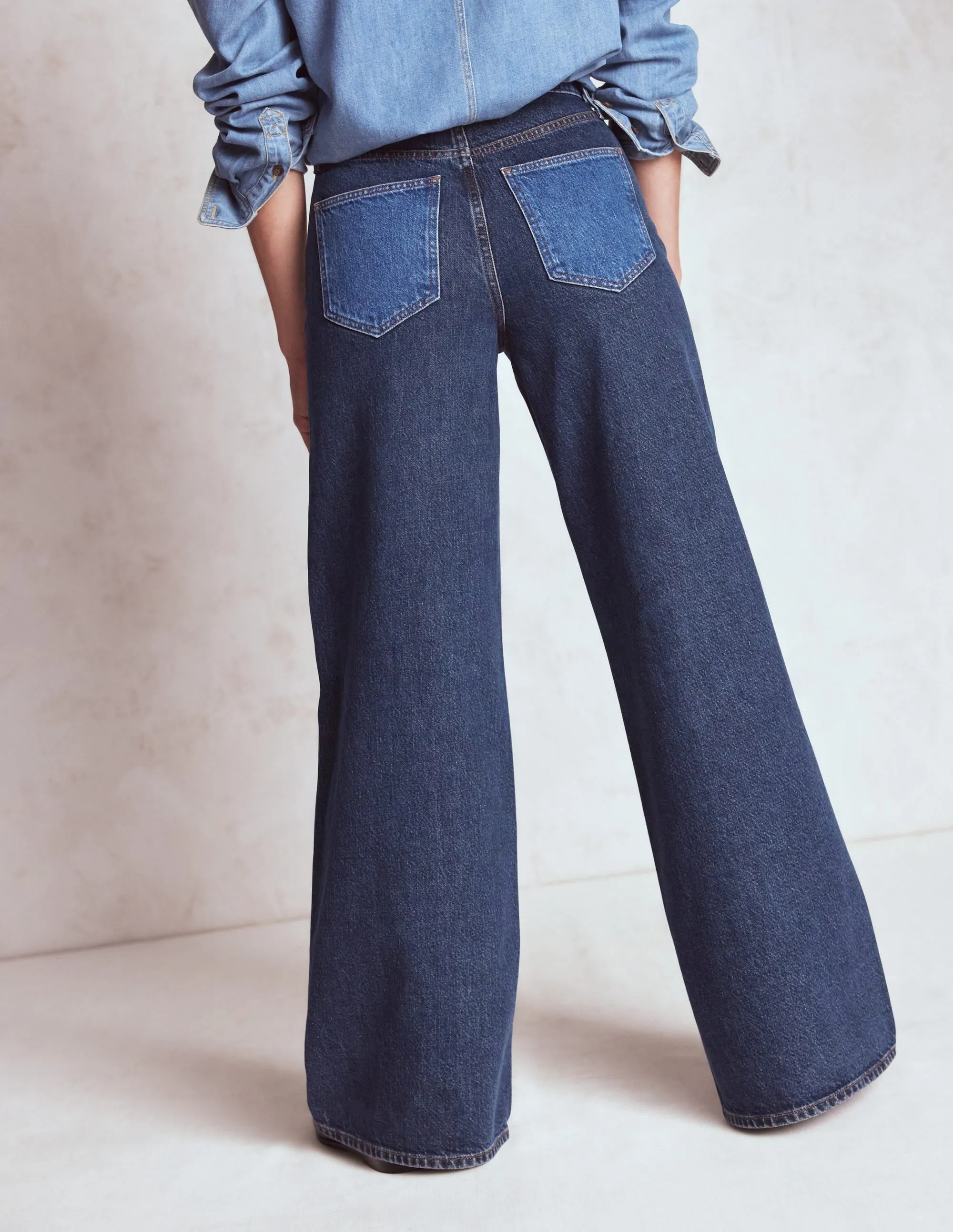 Simple Touch High Rise Wide Leg Jeans-Hotch Potch