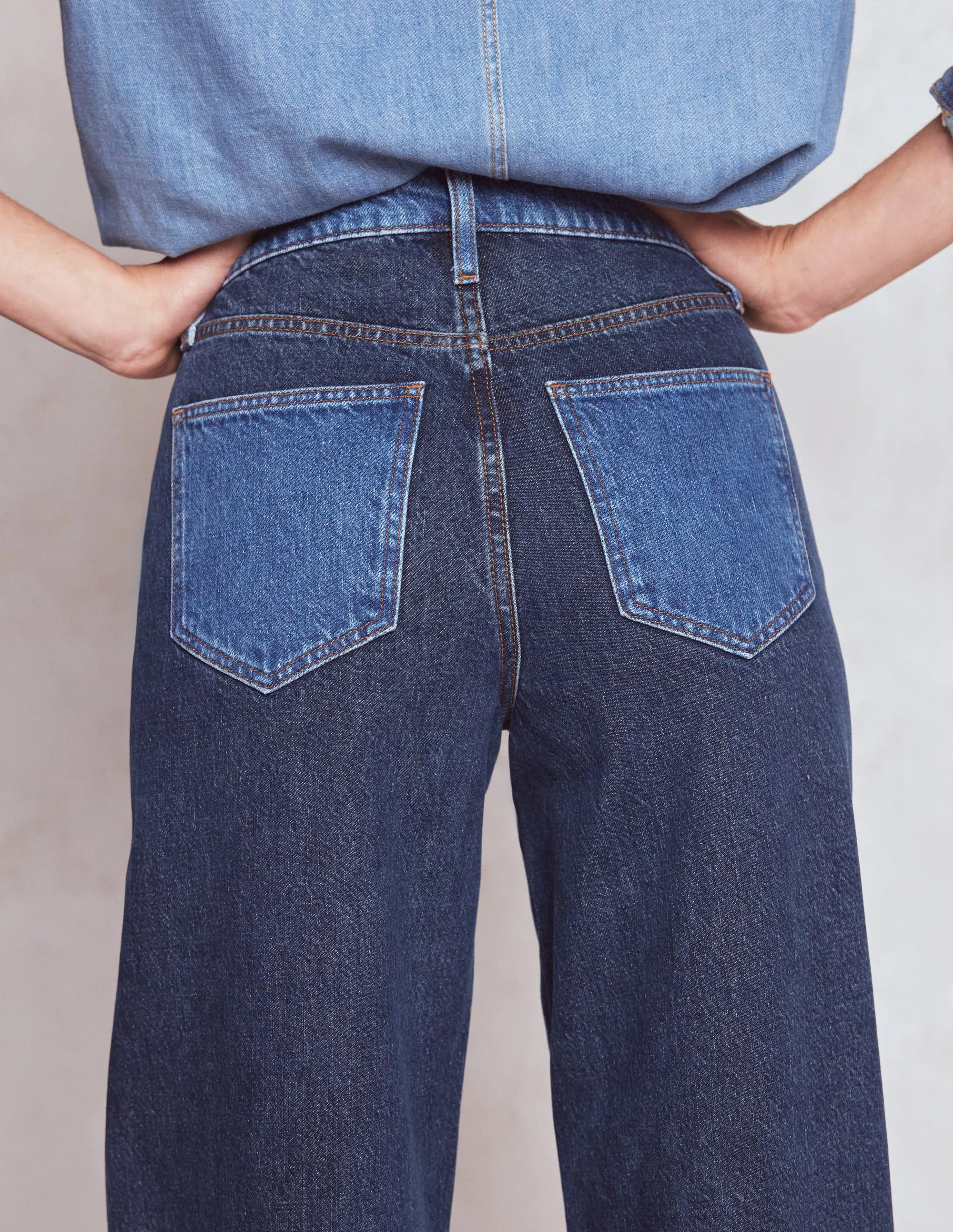Simple Touch Vintage Lover Teen Outfit High Rise Wide Leg Jeans-Hotch Potch
