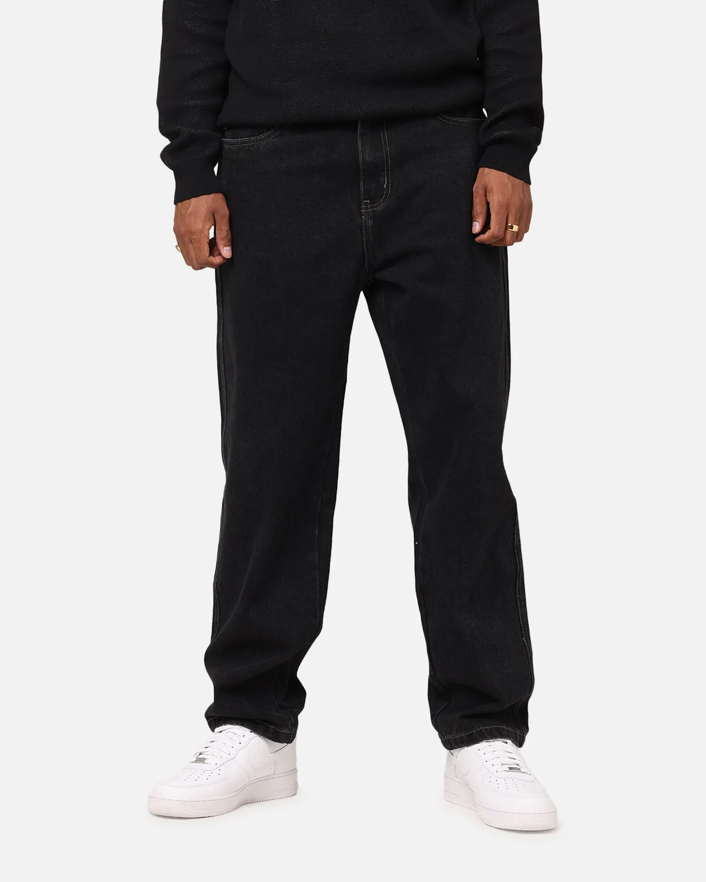 Night Out City Walk Minimalist Stylish Daily Wear Parent Style S Double Denim Standard Jeans Black Wash
