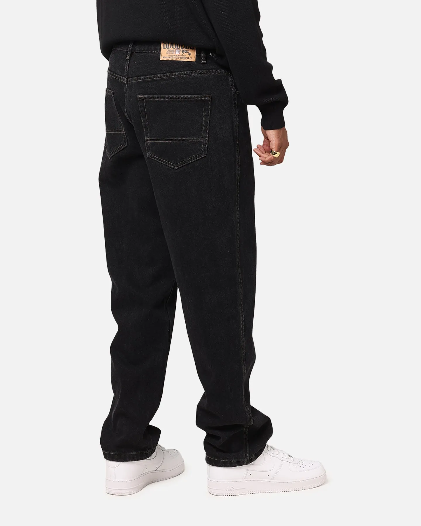 S Double Denim Standard Jeans Black Wash Stretch Denim Technology
