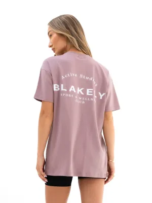Curved Active Studios Oversized T-Shirt - Dusty Pink Contrast Inner Binding