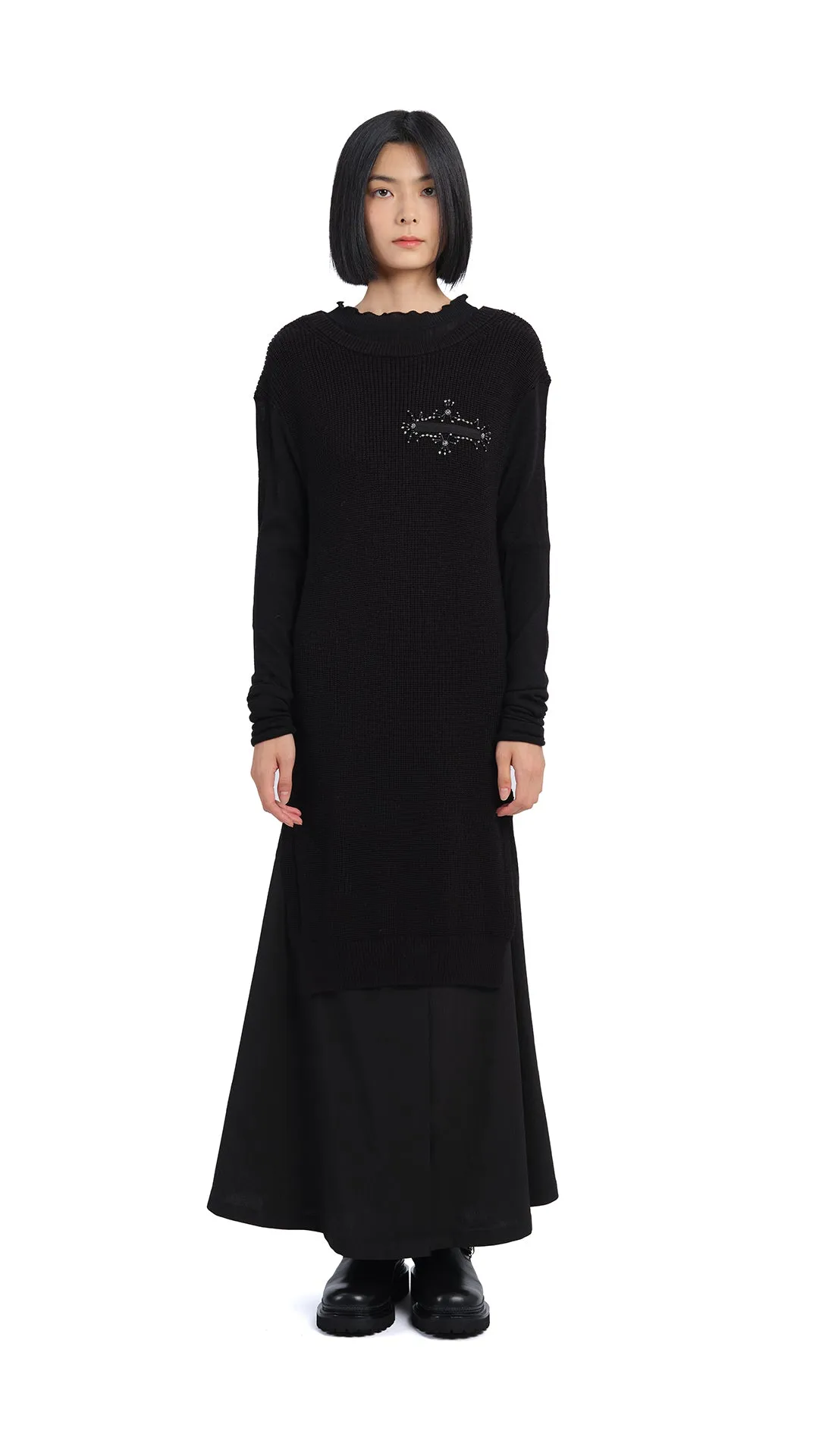 Knitted With Beading Dress Quick Core CrossBackStructure