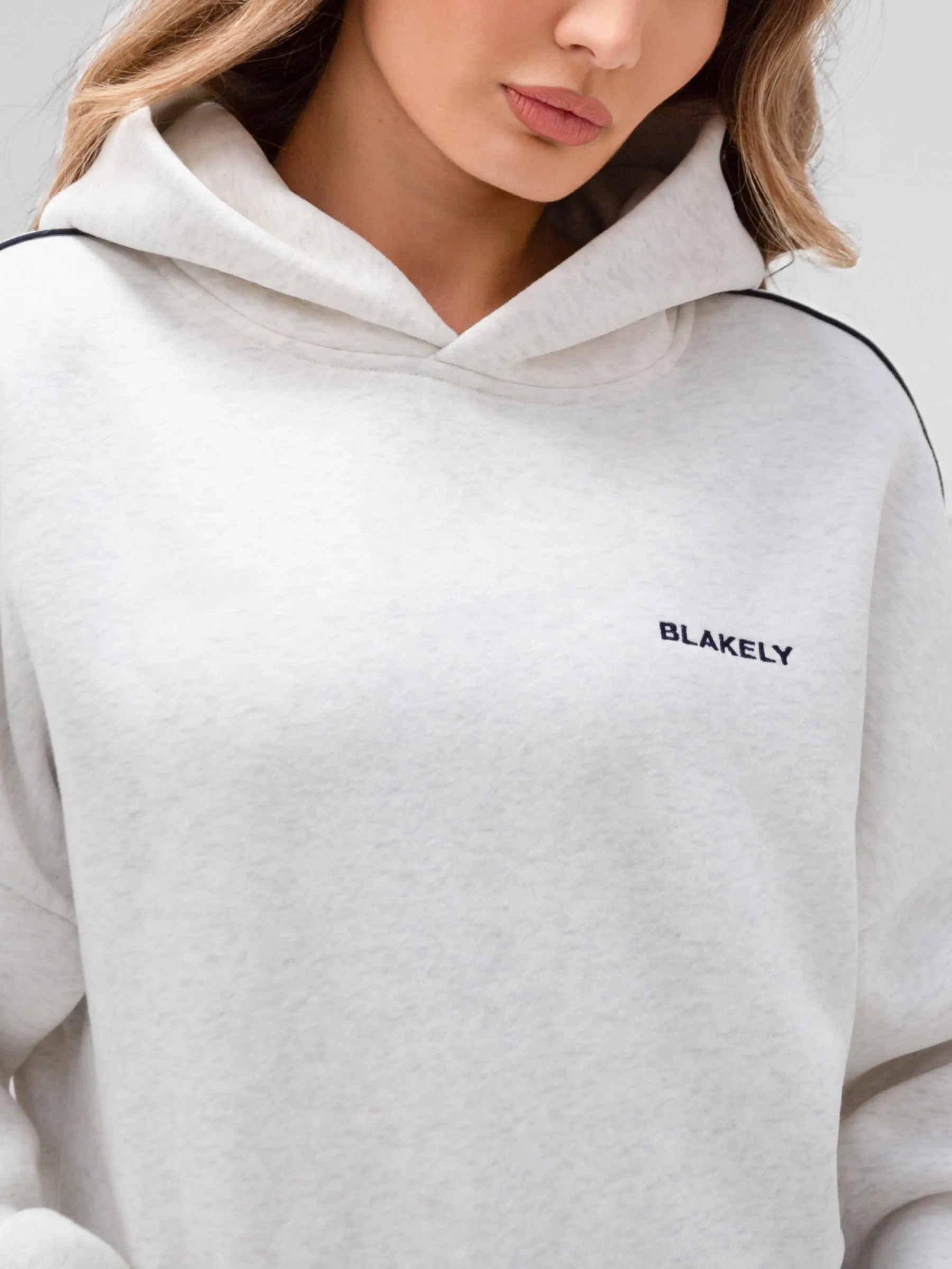 couple's look Sherpa Lining Apex Pro Oversized Hoodie - Marl White