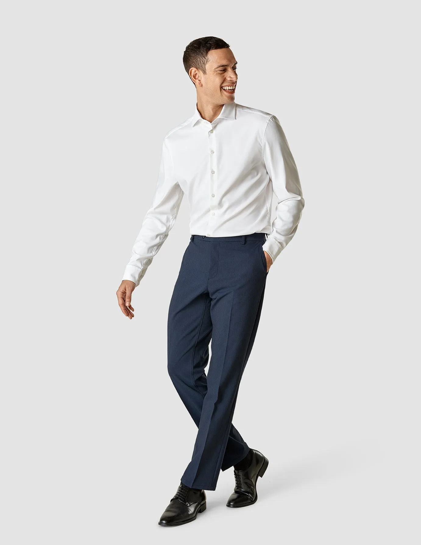 Essential Suit Pants Slim Navy Melange MultiPocketDesign Soft Fabric