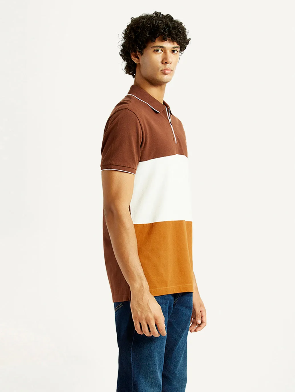 Preppy Style Oversized Silhouette Men's Pure Cotton Slim Fit Polo T-Shirt