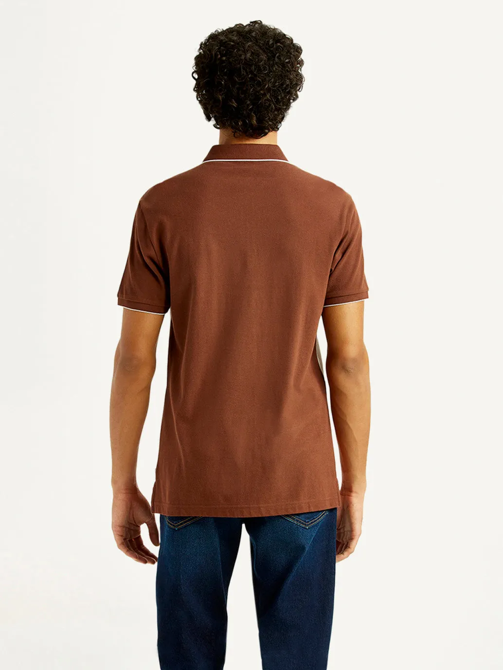 Lightweight Knit Material Men's Pure Cotton Slim Fit Polo T-Shirt