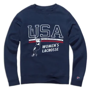 Floral Motif presentation outfit USA Women's Lacrosse Crewneck Sweatshirt