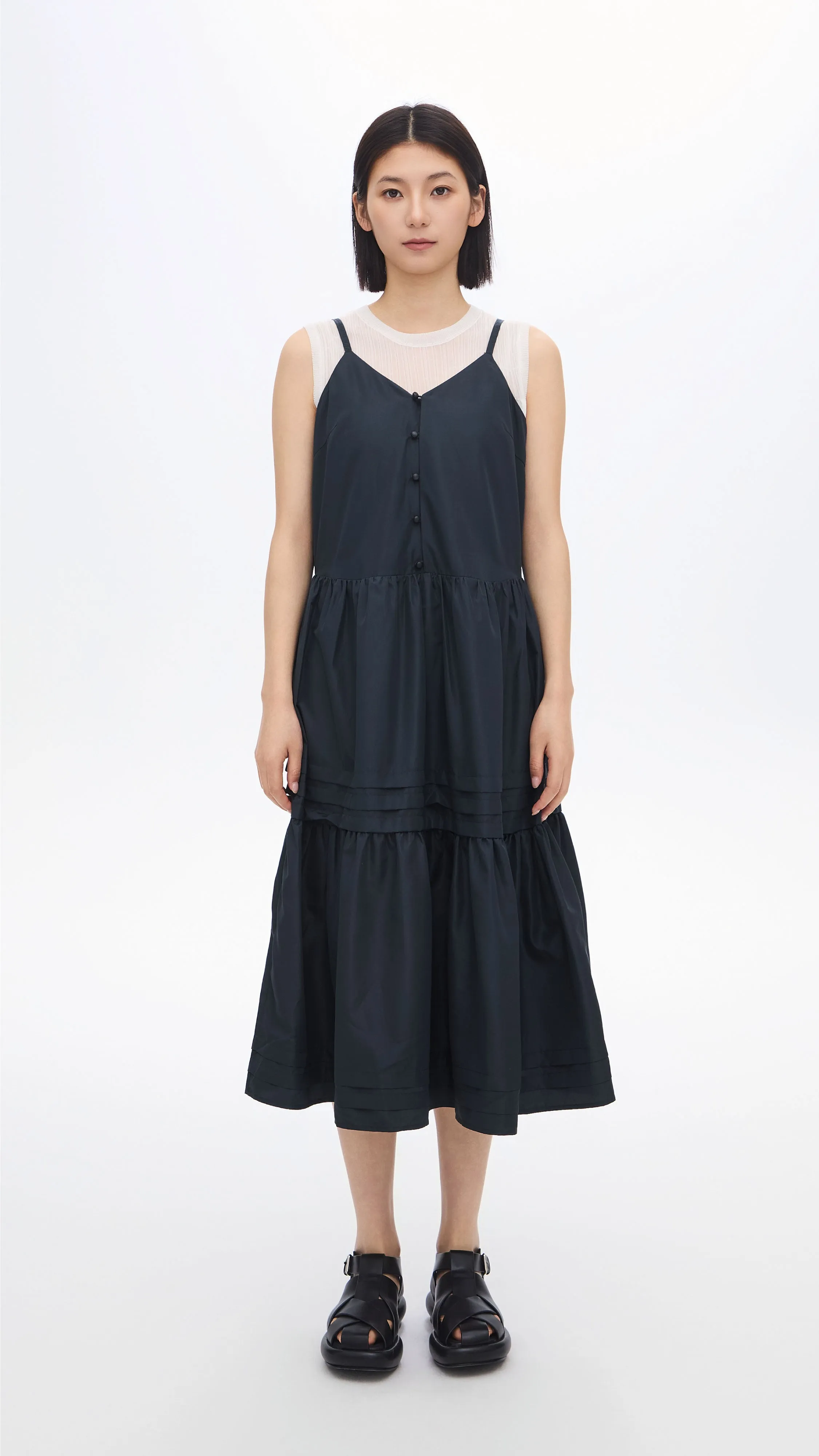 Gather Pleaded Dress Dry Touch Conscious Fit