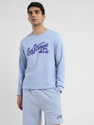 Modern Apparel rollerblade wear Men's Brand Logo Blue Crew Neck Sweatshirt