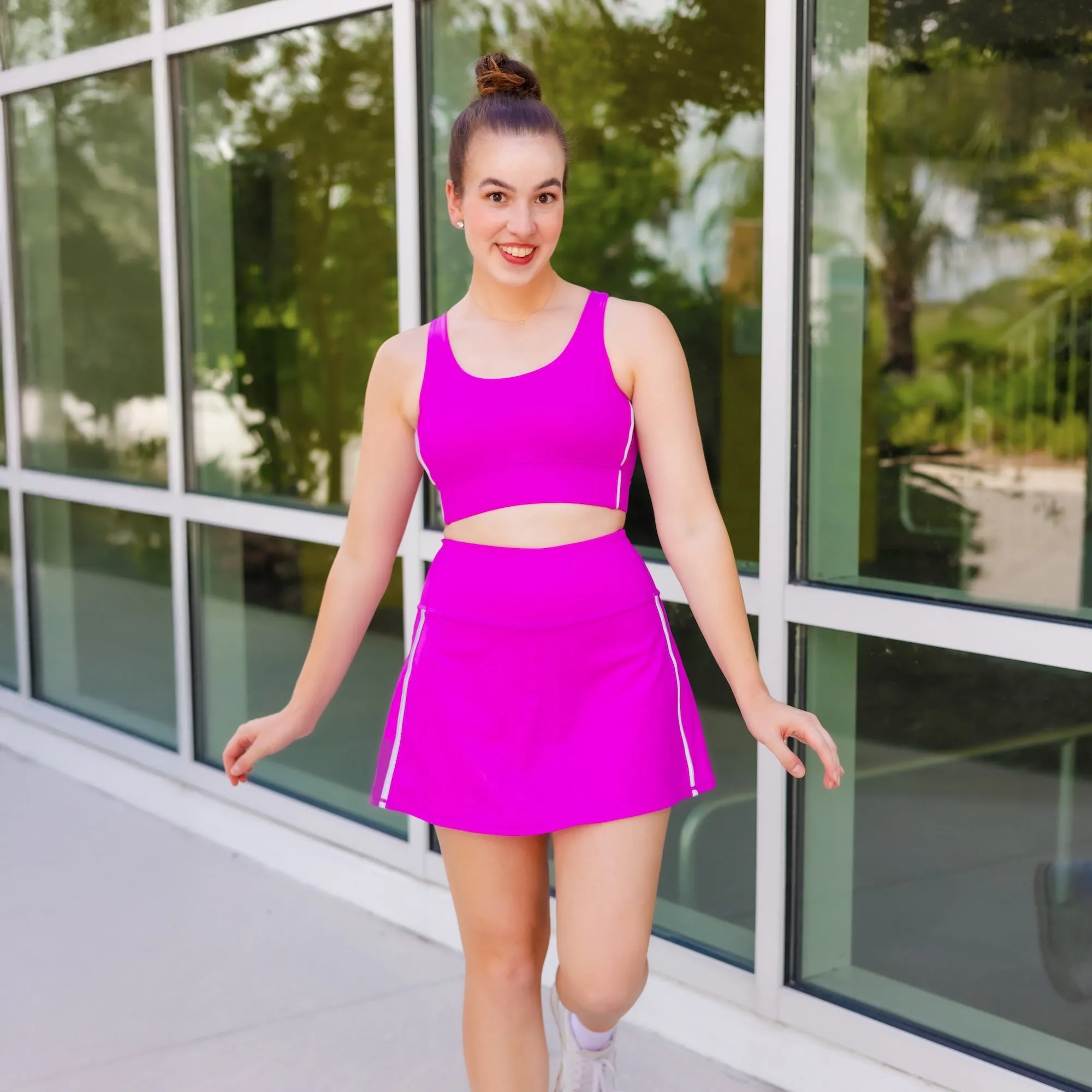 Electric Berry Athletic Skort Layered-Sleeve Tall-Fit