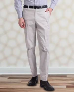 Oyster Grey Twill Dress Pant Seasonal Wear Anti Pilling