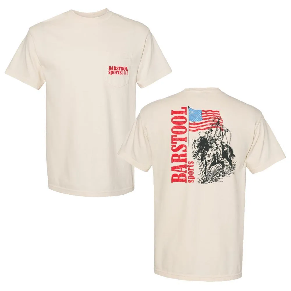 ColorfastFabricTech Barstool Sports Cowboy USA Pocket Tee