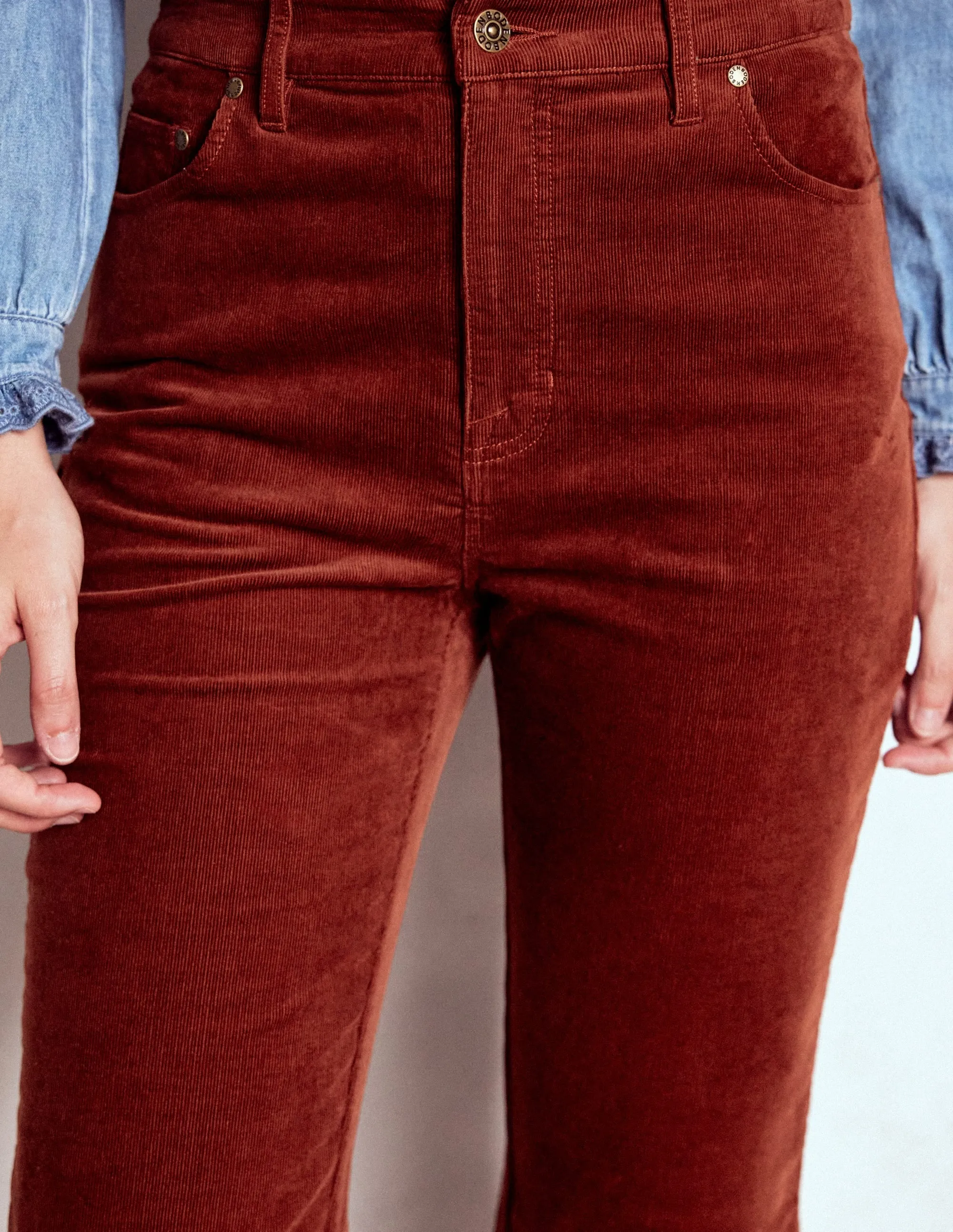 5-Pocket Cord Kick Jeans-Fired Brick Trend Setter Sunny Vibes Road Trip Casual Friday Home Comfort