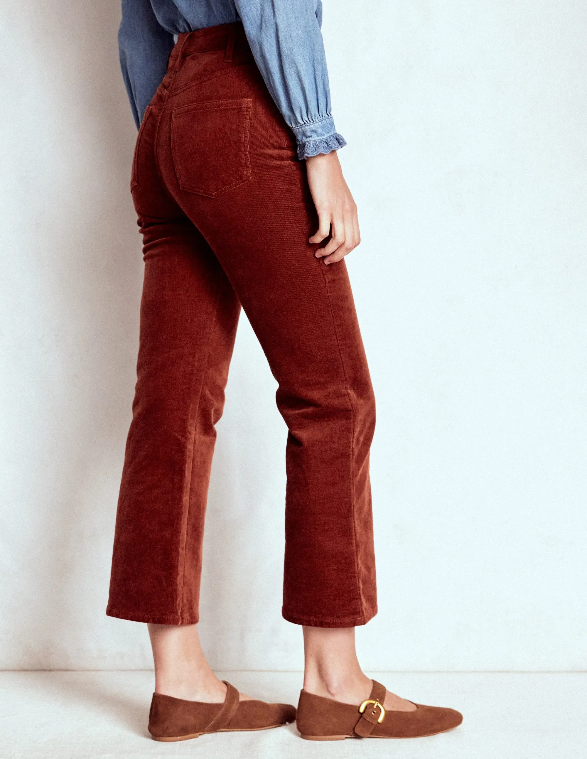5-Pocket Cord Kick Jeans-Fired Brick Casual Option