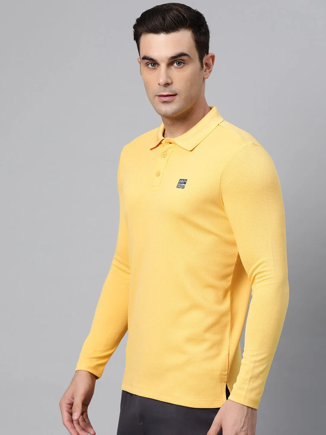 Alcis Men Polo Collar Anti Static Slim Fit T-shirt FourButton Placket Business Ready