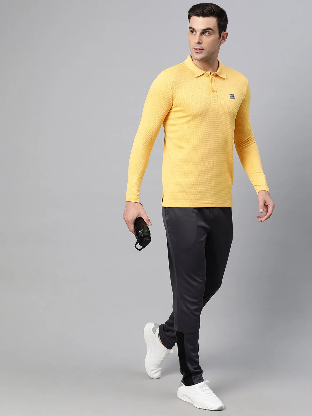 SweatResistant Inner Layer Alcis Men Polo Collar Anti Static Slim Fit T-shirt