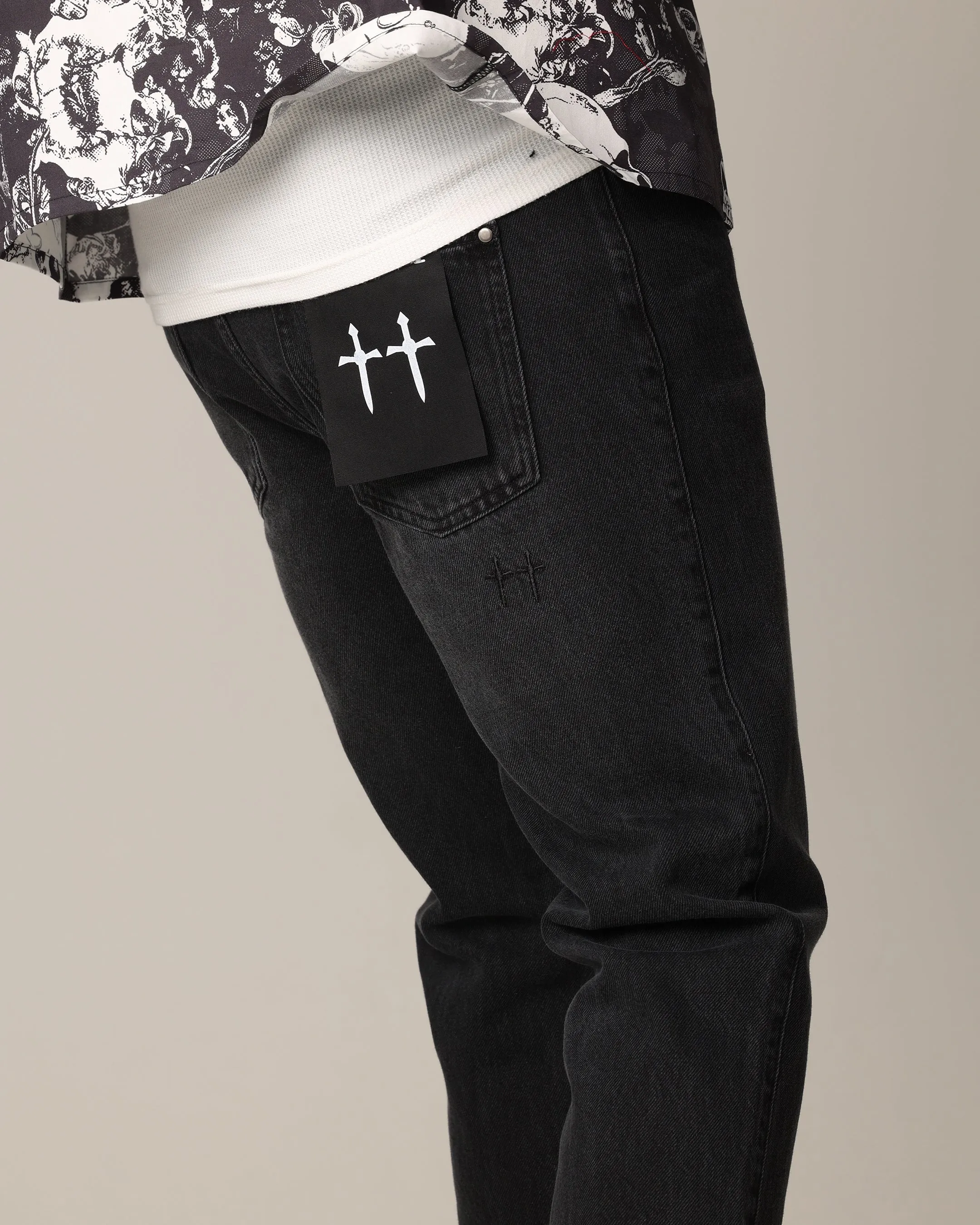Simple Touch Loose Smooth Shopping Day Saint Morta Fimi Jeans Black Shadow
