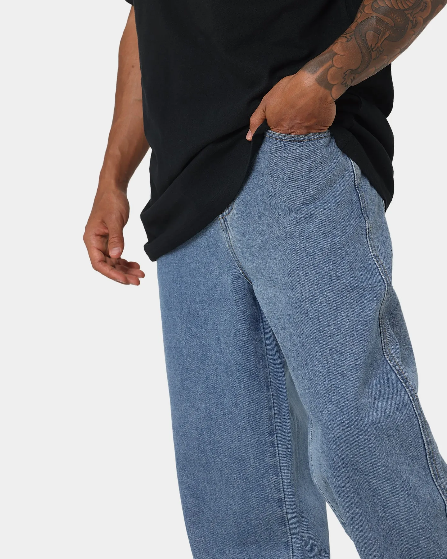 X-Large Bull Denim 91 Pants Mid Blue Winter Warmth Sustainable Essential Wear