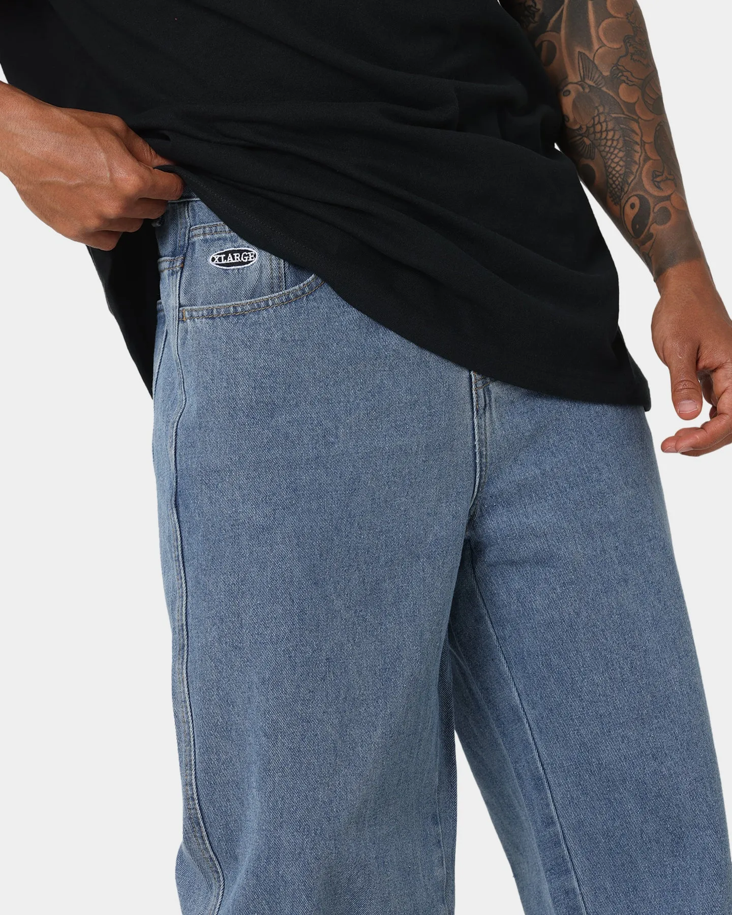 X-Large Bull Denim 91 Pants Mid Blue Unisex Fashion Fit Ready