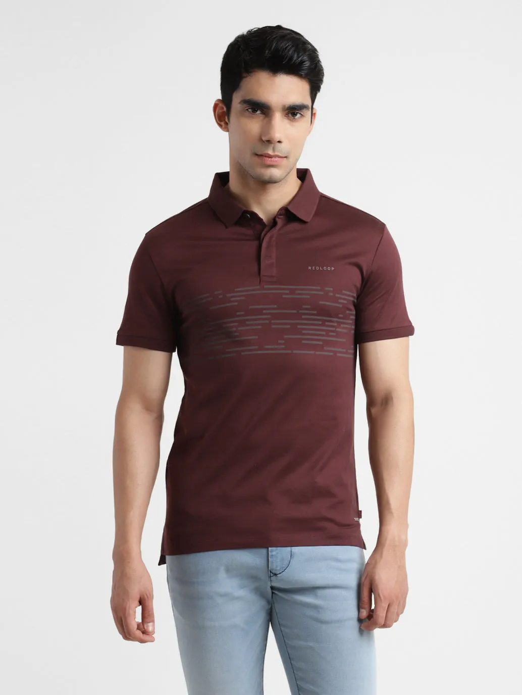 UV Protection Men's Printed Polo T-shirt