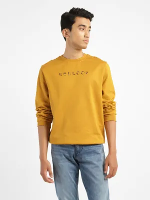 Personalized Style Men's Brand Logo Yellow Crew Neck Sweatshirt