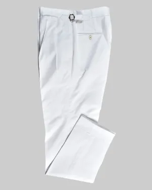 Cotton: White Summer Twill Dress Pant Straight Leg High Quality Material