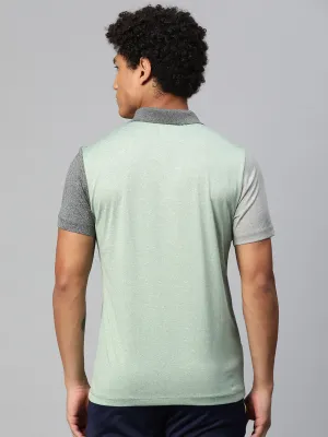 Party Ready Alcis Men Colourblocked Polo Collar Anti Static Slim Fit T-shirt