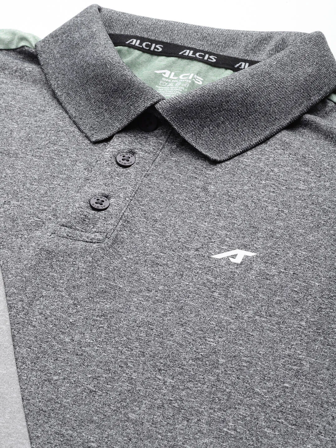 Alcis Men Colourblocked Polo Collar Anti Static Slim Fit T-shirt Breathable Comfort Casual Elegance