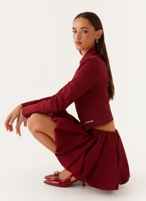 Soft Contour Casual-Look Vesper Bubble Mini Skirt - Mulberry