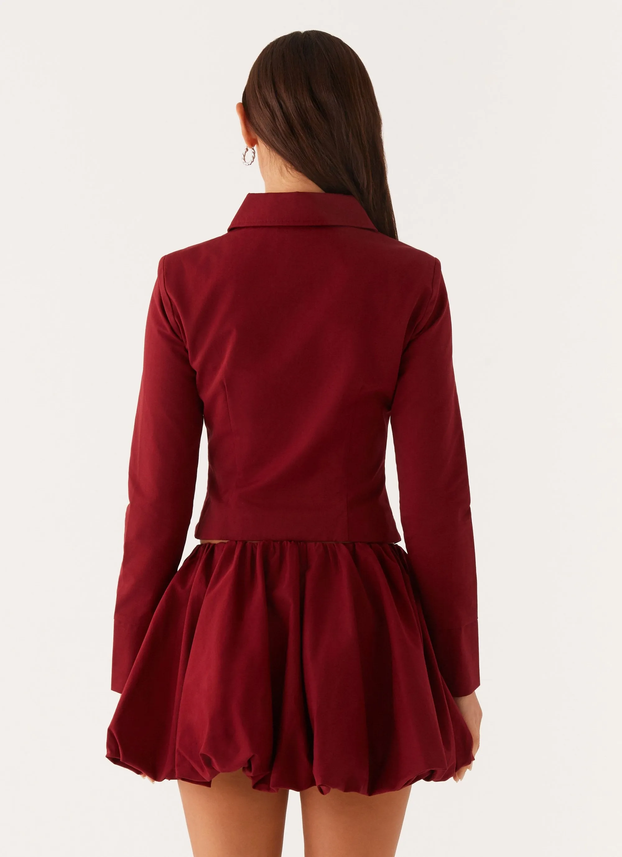 Gentle Aesthetic Subtle Glam Vesper Bubble Mini Skirt - Mulberry