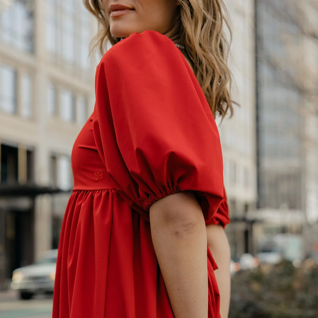 Late Breeze Middleton Dress, Crimson